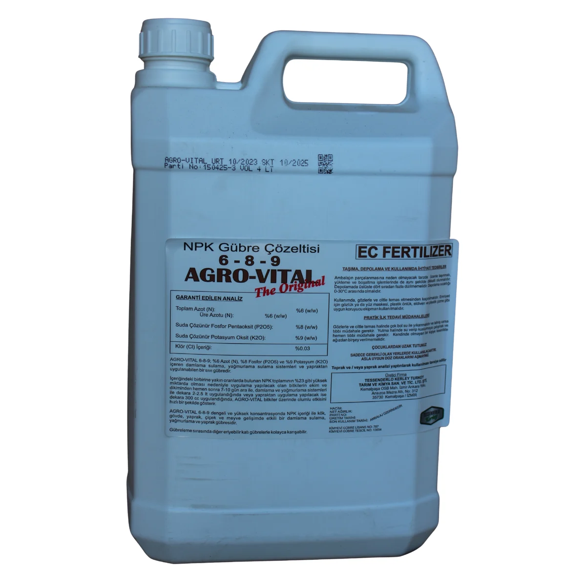 Agro Vital NPK Gübre Çözeltisi 6-8-9 - Dengeli Sıvı Bitki Besini (Azot, Fosfor, Potasyum) ürünü