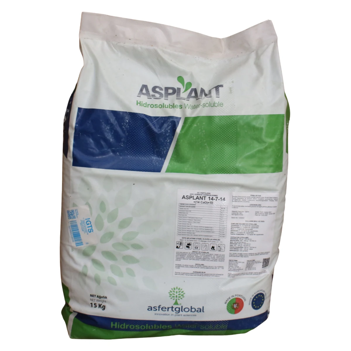 Asplant Hidrosoluble Water Soluble 15 kg - Yüksek Çözünürlüklü Suda Eriyen NPK Bitki Besini ürünü