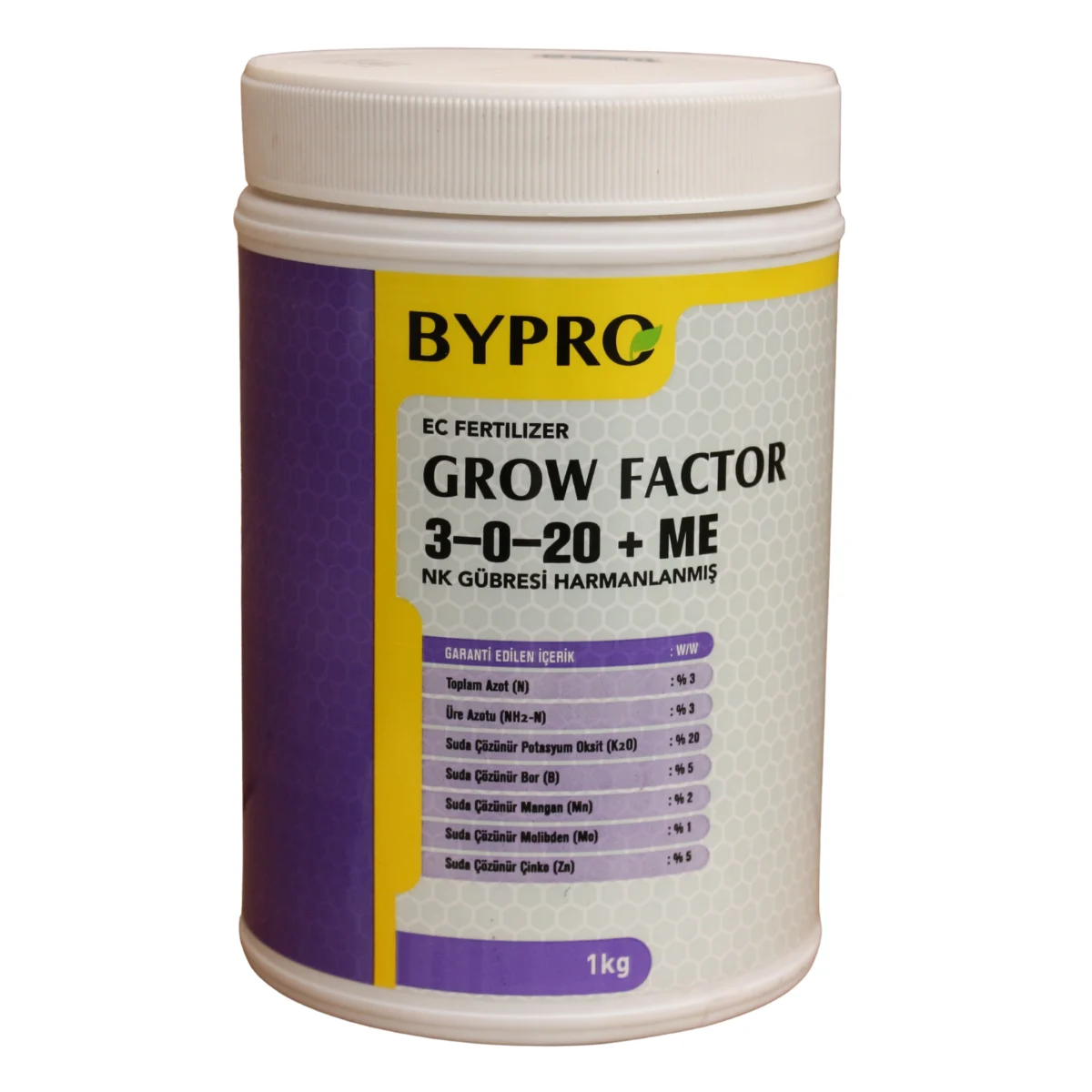 By Pro EC Fertilizer Grow Factor 3-0-20 + ME NK Potasyum Ağırlıklı Mikro Elementli Bitki Besini Gübre ürünü