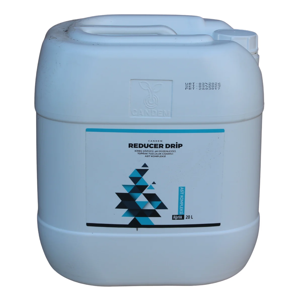 Candem Reducer Drip 20 Litre Kireç Çözücü, pH Düzenleyici ve Toprak Tuzluluk Giderici Asit Kompleksi ürünü