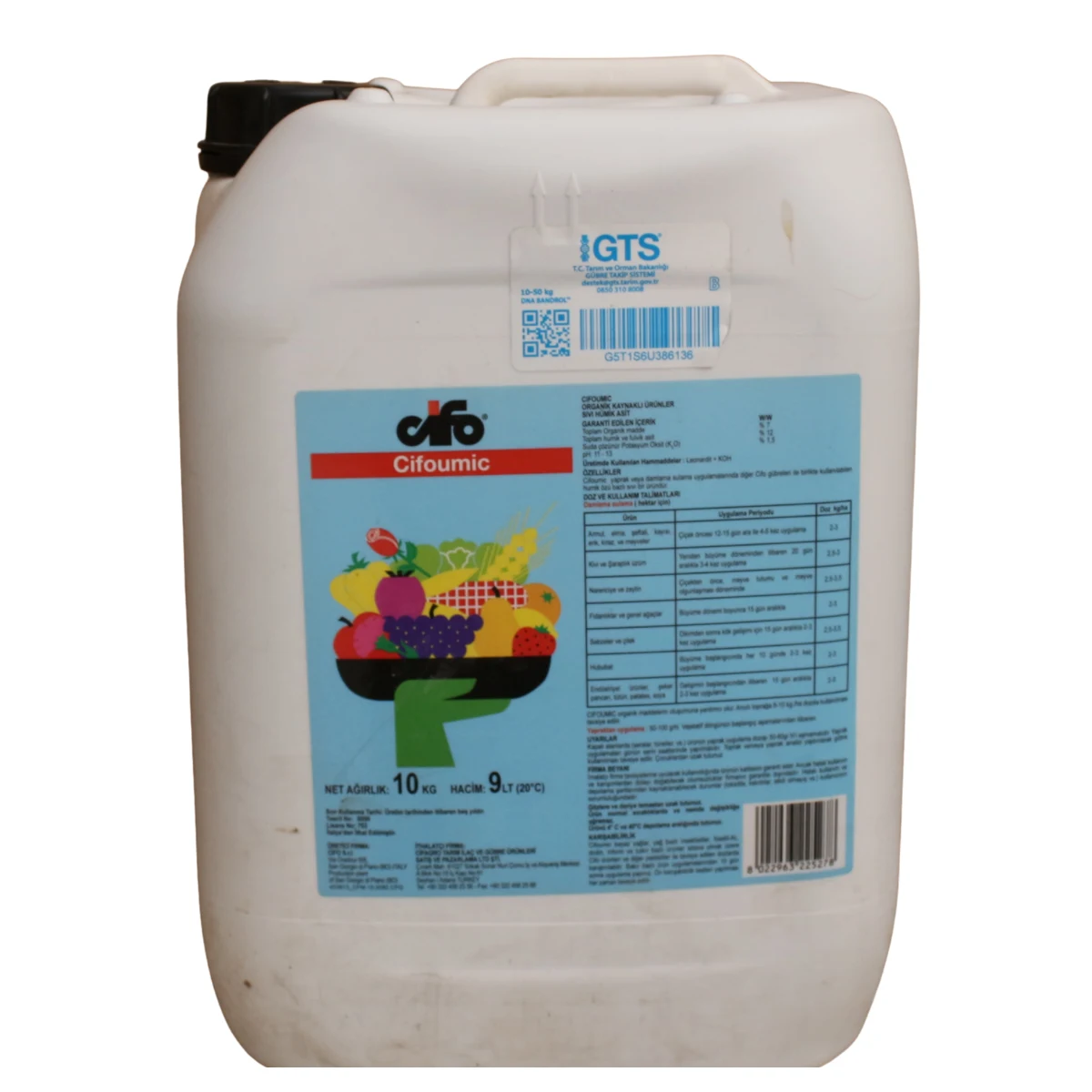 Cifo Cifoumic Organik Humik Asit 9 Litre - Toprak Düzenleyici ve Bitki Gelişim Destekleyici Sıvı Gübre ürünü