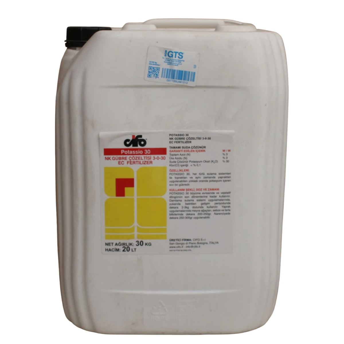 Cifo Potassio 30 NK 3-0-30 20 Litre Potasyum Gübresi - Yüksek Potasyumlu Sıvı Bitki Besini ürünü