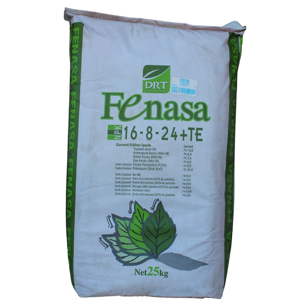 DRT Fenasa 16-8-24 + TE NPK Gübre 25 Kg - Mikro Element Katkılı Yüksek Potasyumlu Suda Çözünür Gübre ürünü