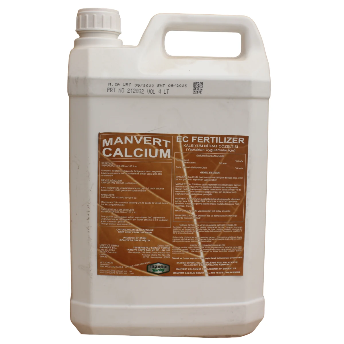 EC Fertilizer Manvert Calcium Yapraktan Uygulama İçin Kalsiyum Nitrat Çözeltisi 5 Litre | Bitki Kalsiyum Desteği, Meyve Kalite ve Çatlama Önleyici Sıvı Gübre ürünü