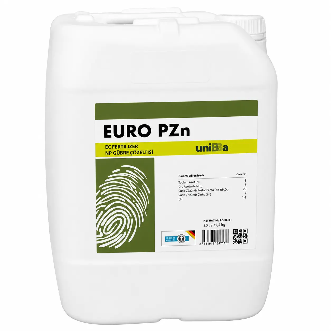 Euro PZn NP Gübre Çözeltisi 20 Litre - Azot, Fosfor ve Çinko İçerikli Sıvı Bitki Besini ürünü