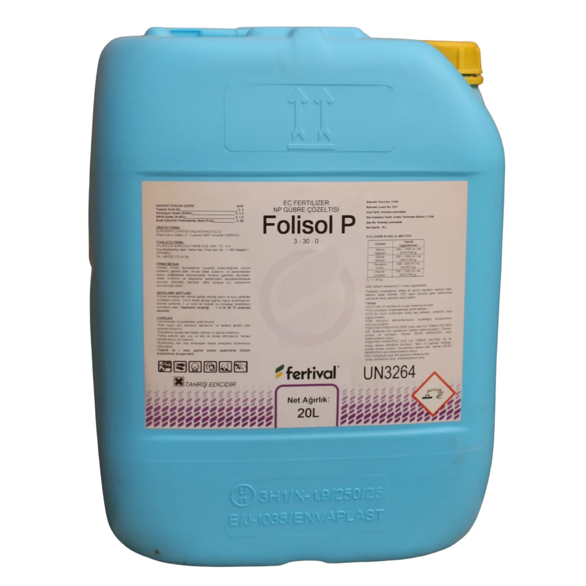 Folisol P 3-30-0 + ME 20 Litre NP Fosfor Gübresi - Yüksek Fosforlu Sıvı Bitki Besini ürünü