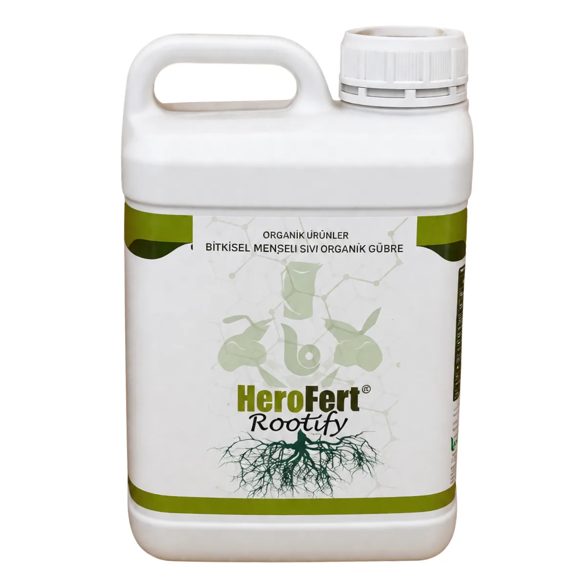 HeroFert Rootify 5 L Organik Kök Gelişim Destekleyici Sıvı Gübre Organomineral Bitki Besini Yüksek Organik Karbonlu Root Booster ürünü