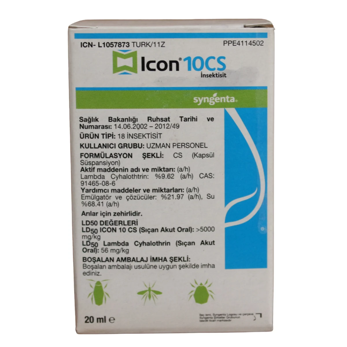 Icon 10 CS İnsektisit - Geniş Spektrumlu Mikrokapsül Haşere Kontrol İlacı (Lambda-Cyhalothrin) ürünü