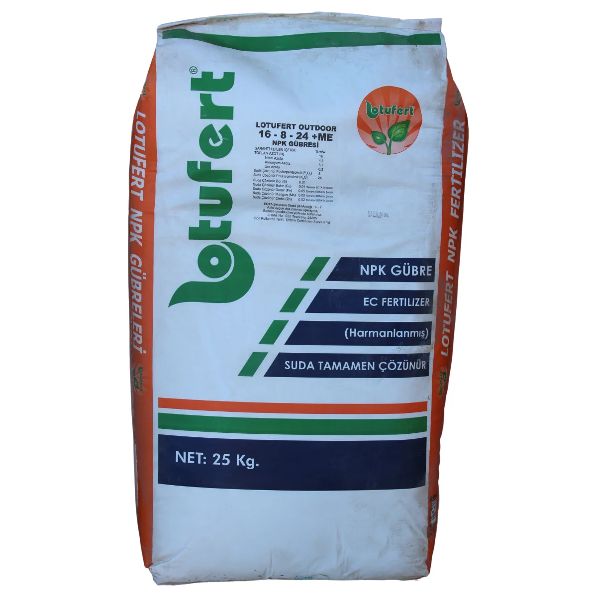 Lotufert Outdoor 16-8-24 + ME NPK Gübre - Dış Mekan Bitkileri İçin Yüksek Potasyumlu Suda Çözünür Gübre ürünü